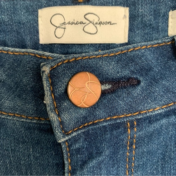 Jessica Simpson Womens 6/28 Jeans Rolled Crop Skinny Medium Blue Wash Low Rise - Picture 4 of 9